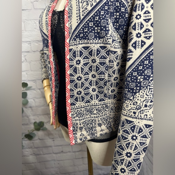 Lucky Brand Lotus Bandana Aztec Knit Cardigan - Picture 2 of 7